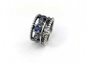 Anillo de plata Topsilver banda piedra sodalita