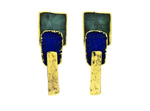 Pendientes en bronce verde-azulado