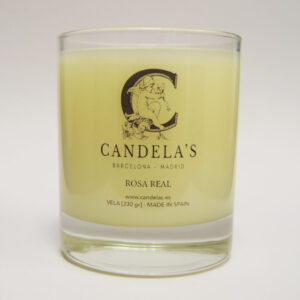 vela aromática olor a rosa real