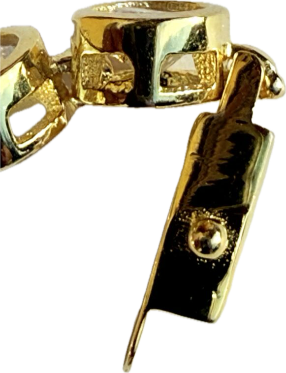 Brazalete de Tenis Chapado en Oro con Zafiros Blancos - Imagen 6
