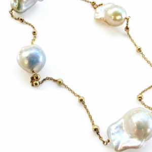 Elegancia Orgánica: Collar de Perlas Barrocas y Oro chapado en plata de ley.