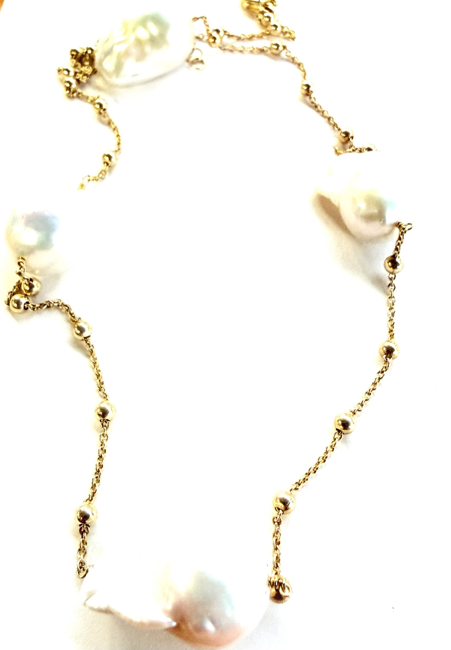 Elegancia Orgánica: Collar de Perlas Barrocas y Oro chapado en plata de ley. - Imagen 3
