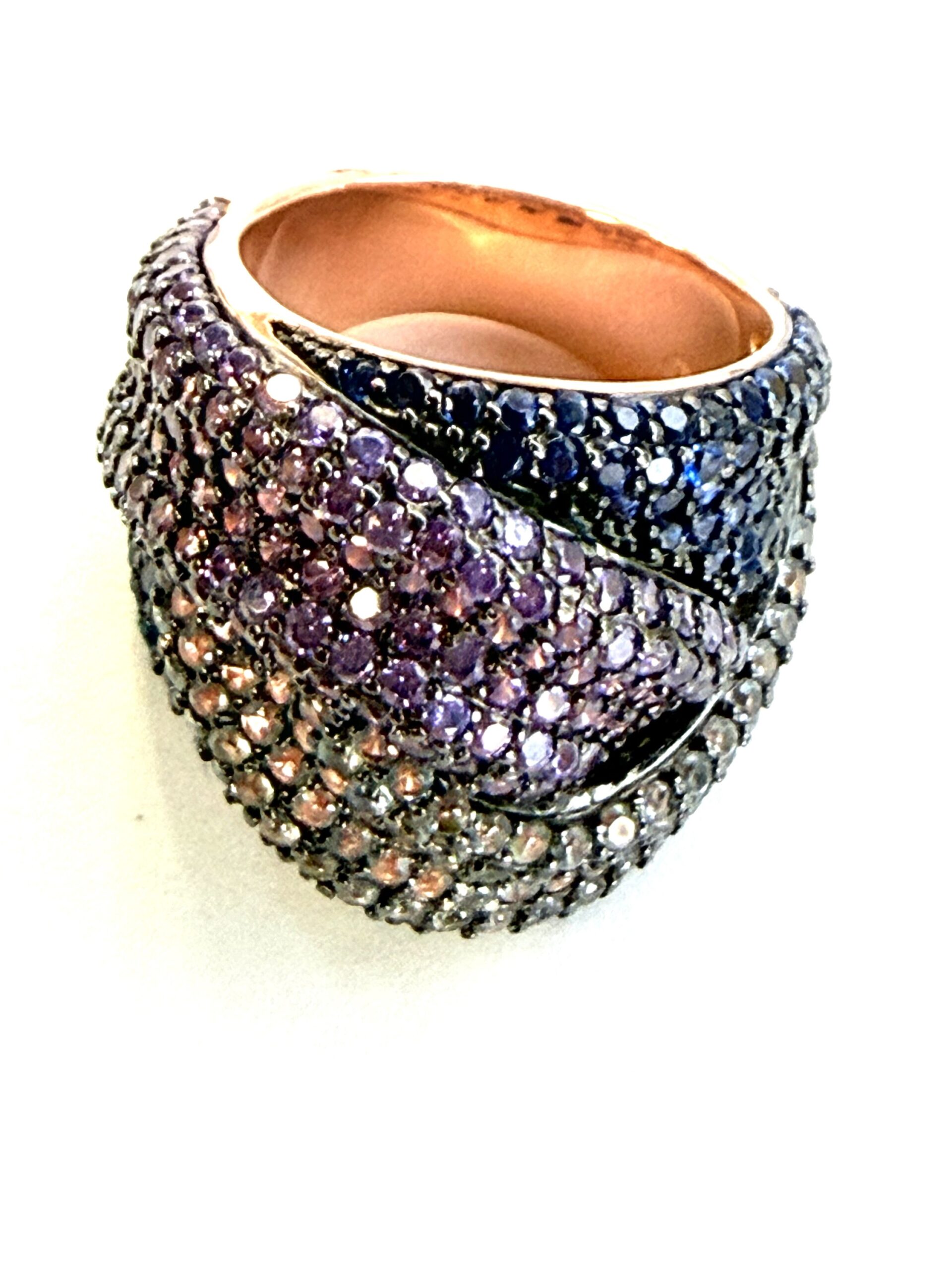 Anillo de Plata y Pavé Tricolor "Luz Vibrante" - Imagen 4
