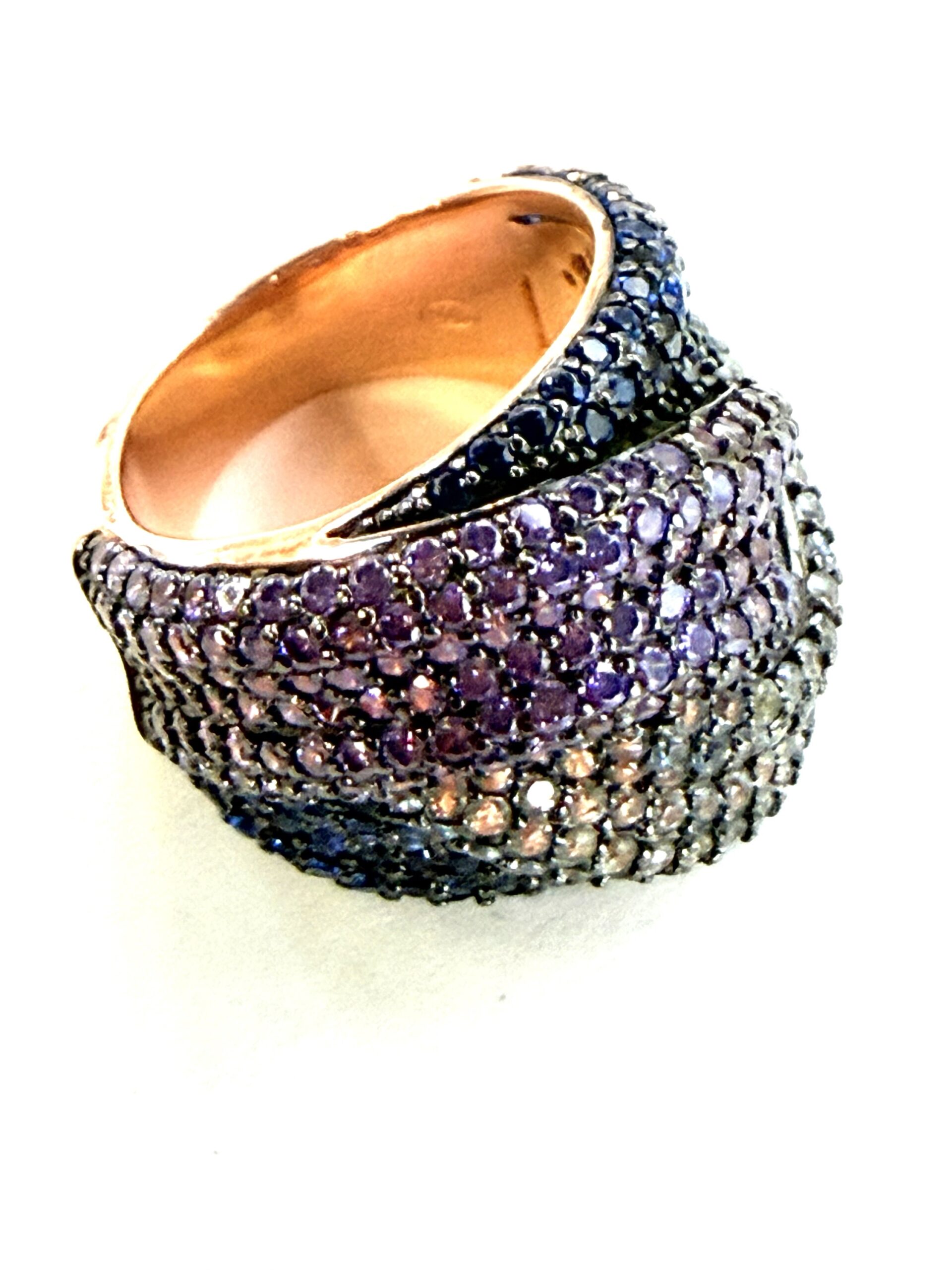Anillo de Plata y Pavé Tricolor "Luz Vibrante" - Imagen 3