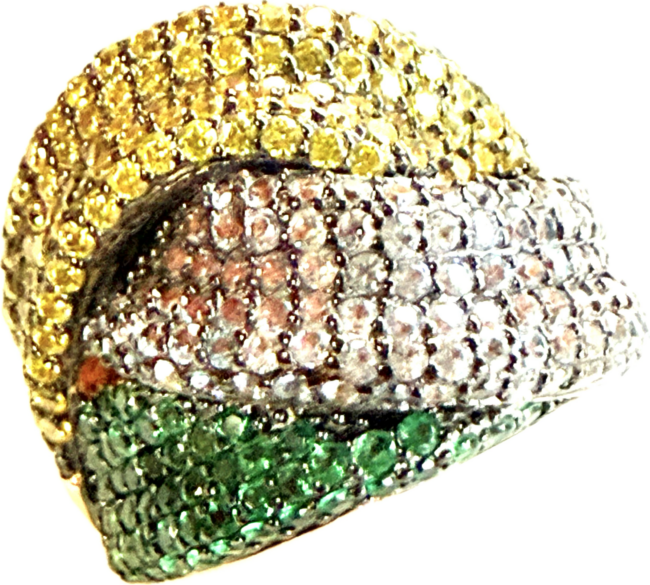 Anillo de Plata y Pavé Tricolor "Luz Vibrante" - Imagen 4