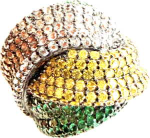 Anillo de Plata y Pavé Tricolor "Luz Vibrante"